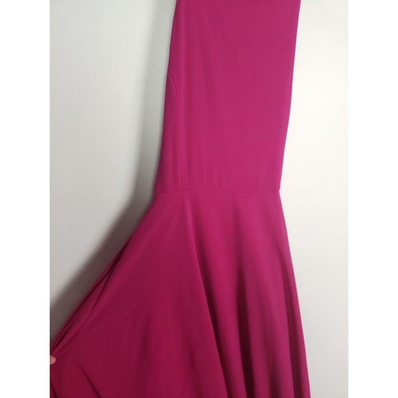 Lulus Women's Sz. S Strappy To Be Here Magenta Lace-Up Maxi Dress - Picture 5 of 10